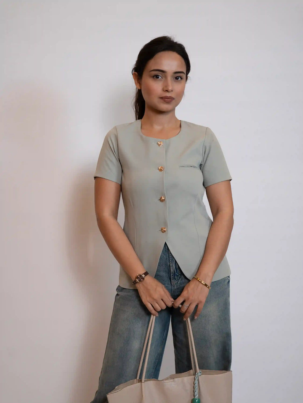 The Tailored Mint Green Top