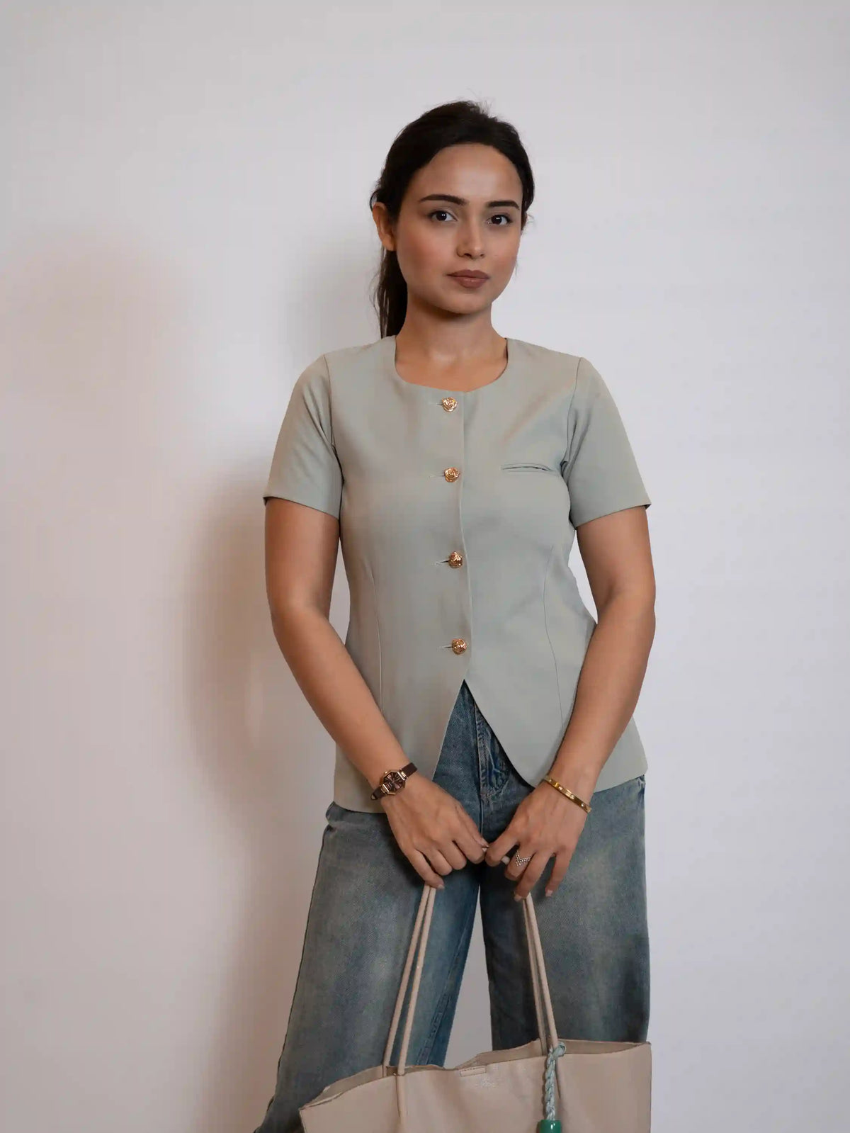 The Tailored Mint Green Top