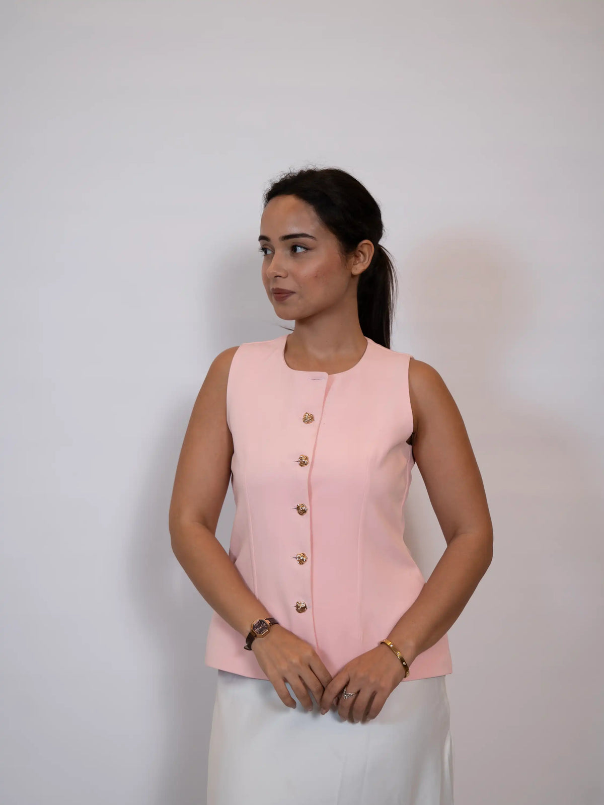The Tailored Pink Vest