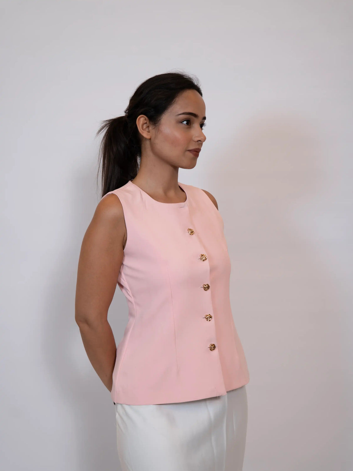 The Tailored Pink Vest
