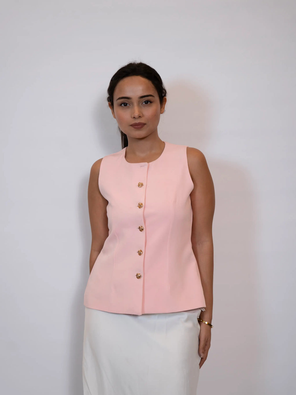 The Tailored Pink Vest