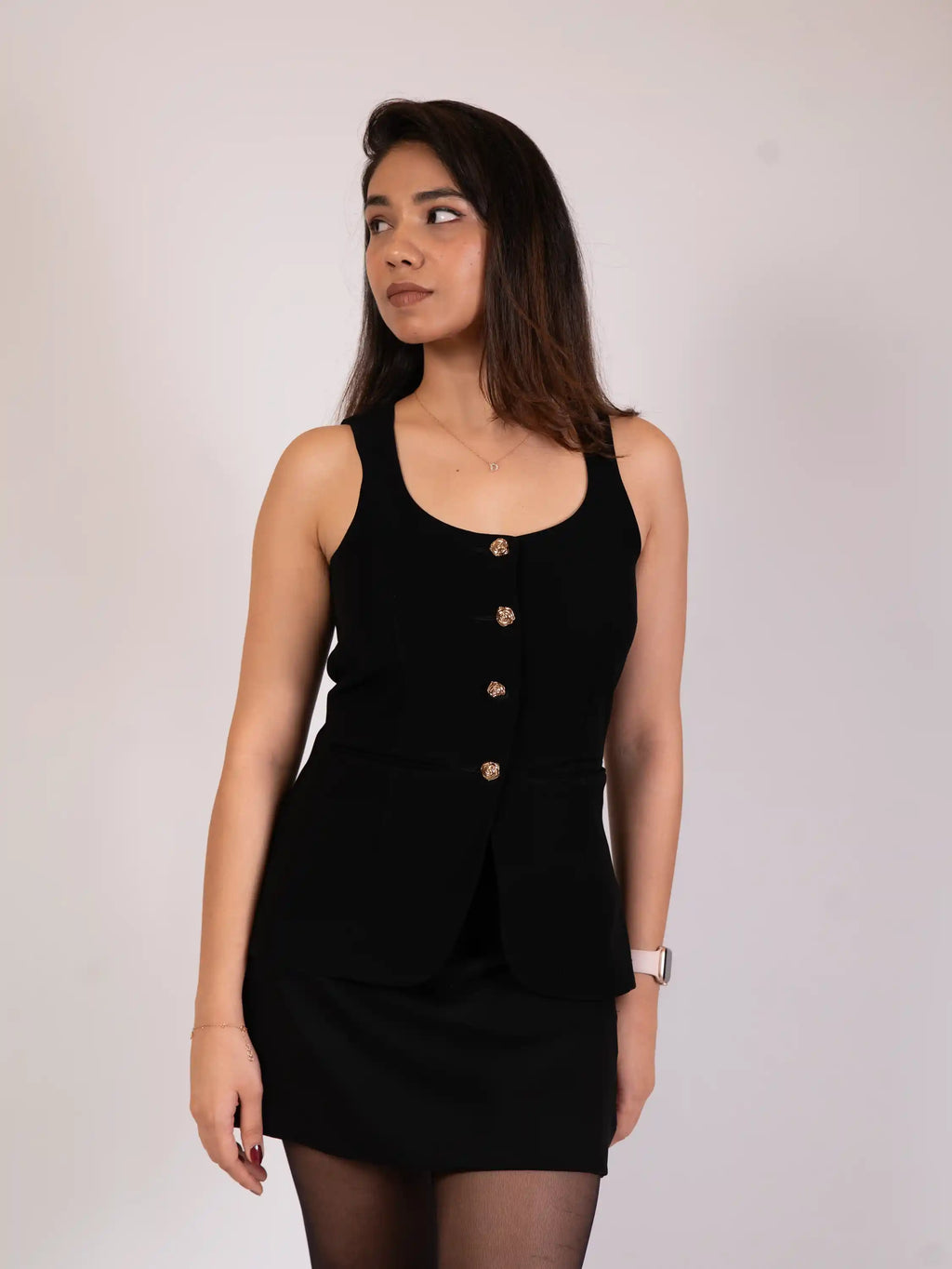 The Black Tailored Skirt Set