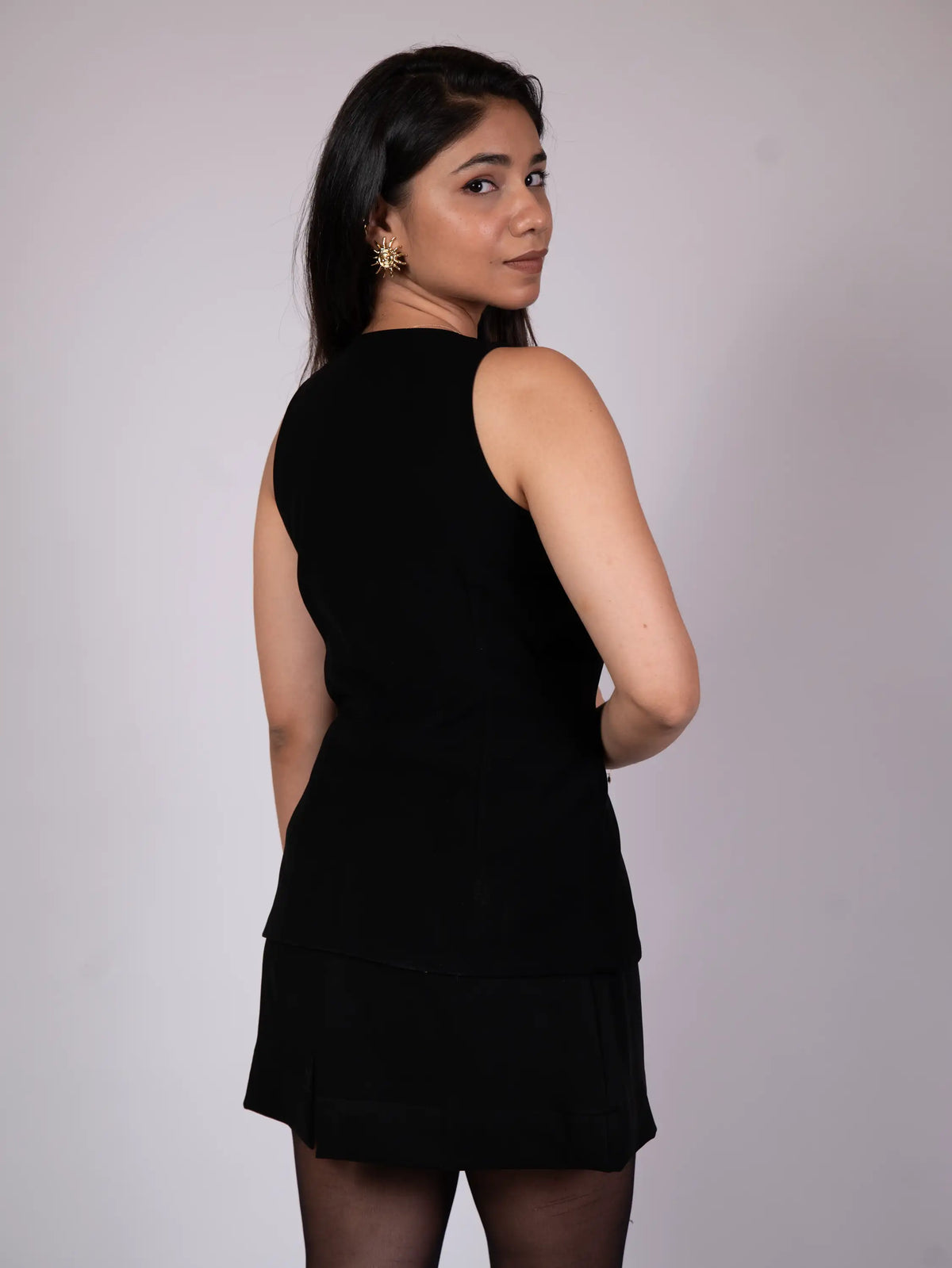 The Black Tailored Skirt Set