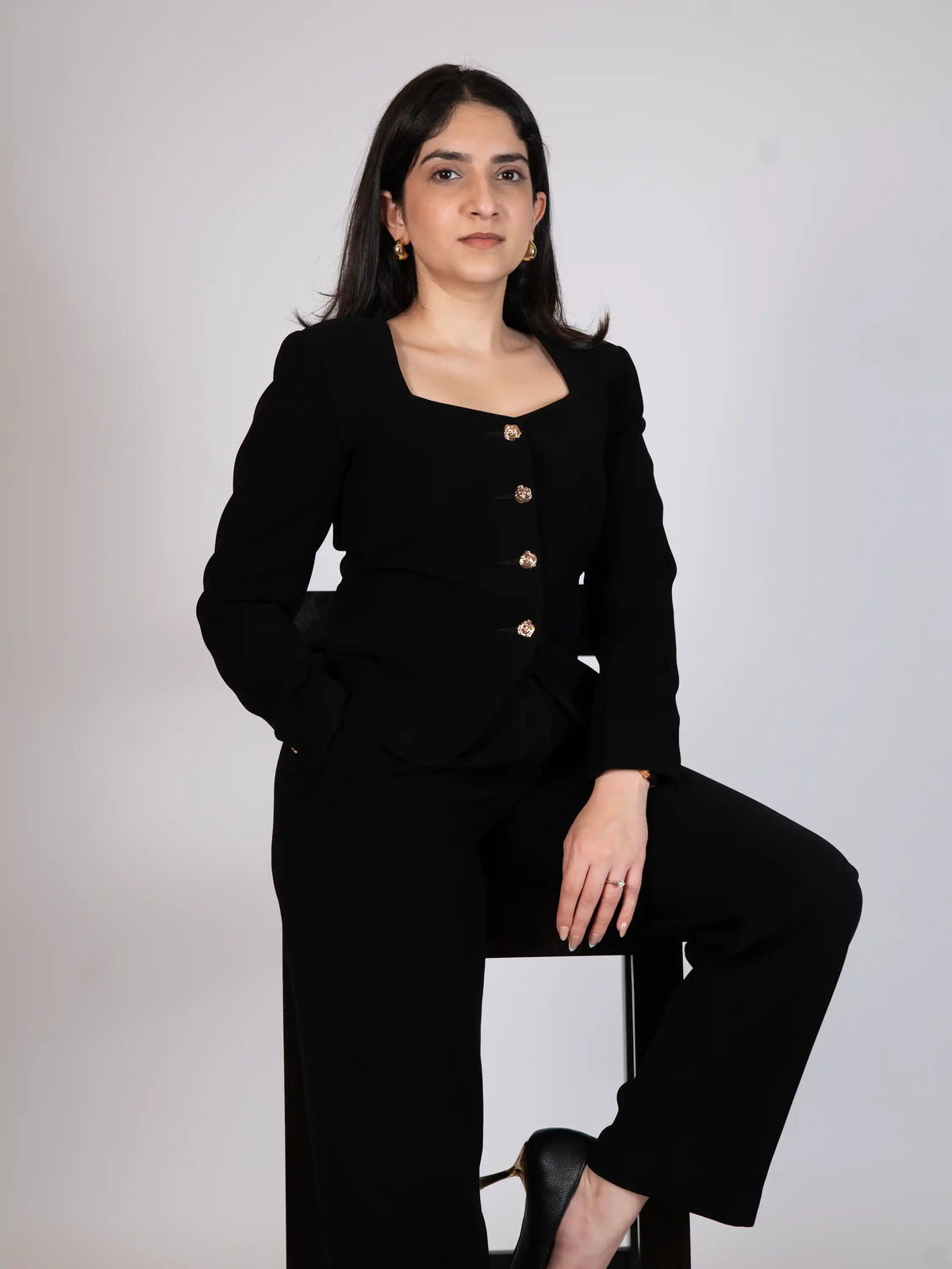 Black Tailored Blazer & Trousers Set