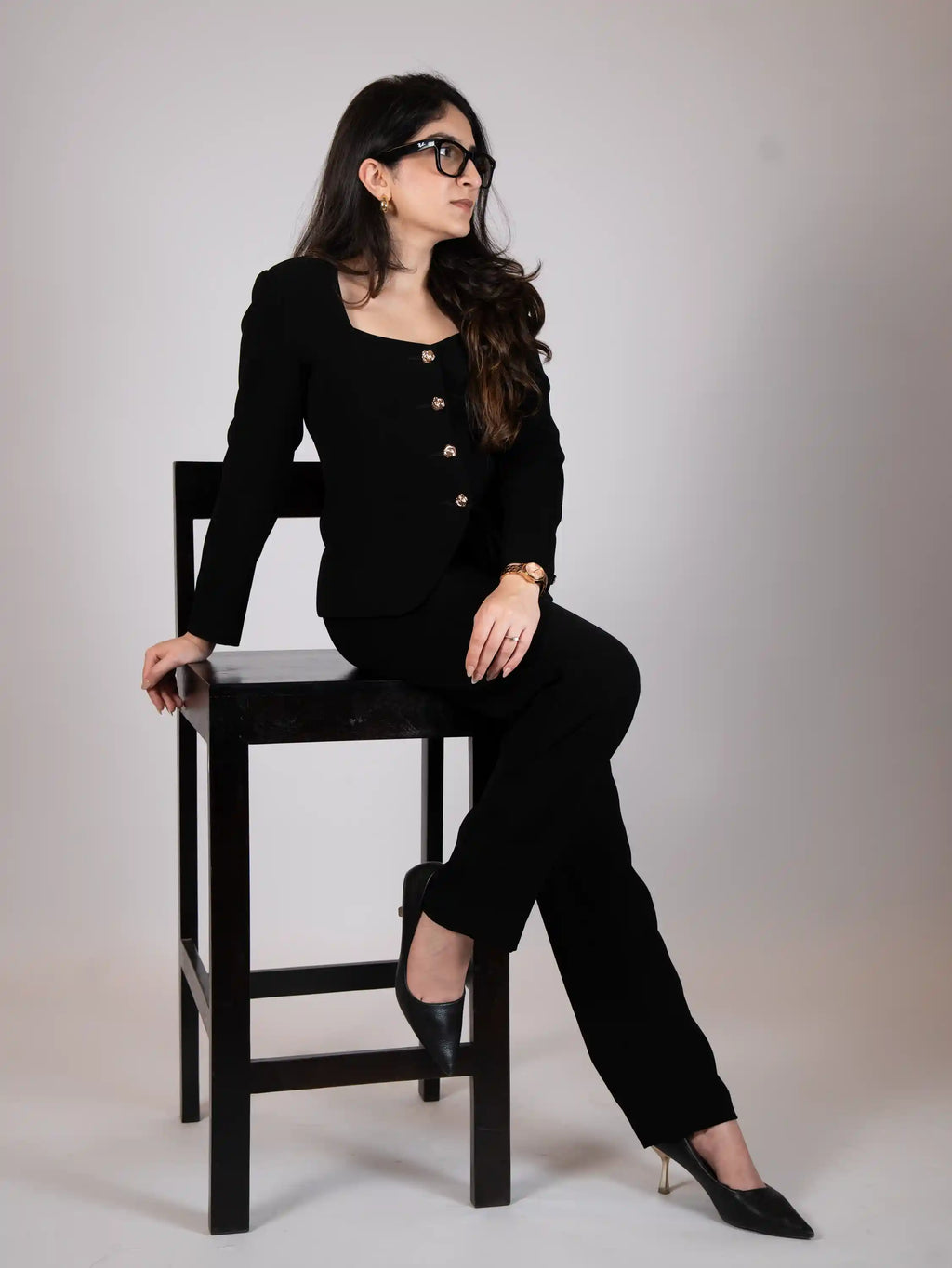 Black Tailored Blazer & Trousers Set