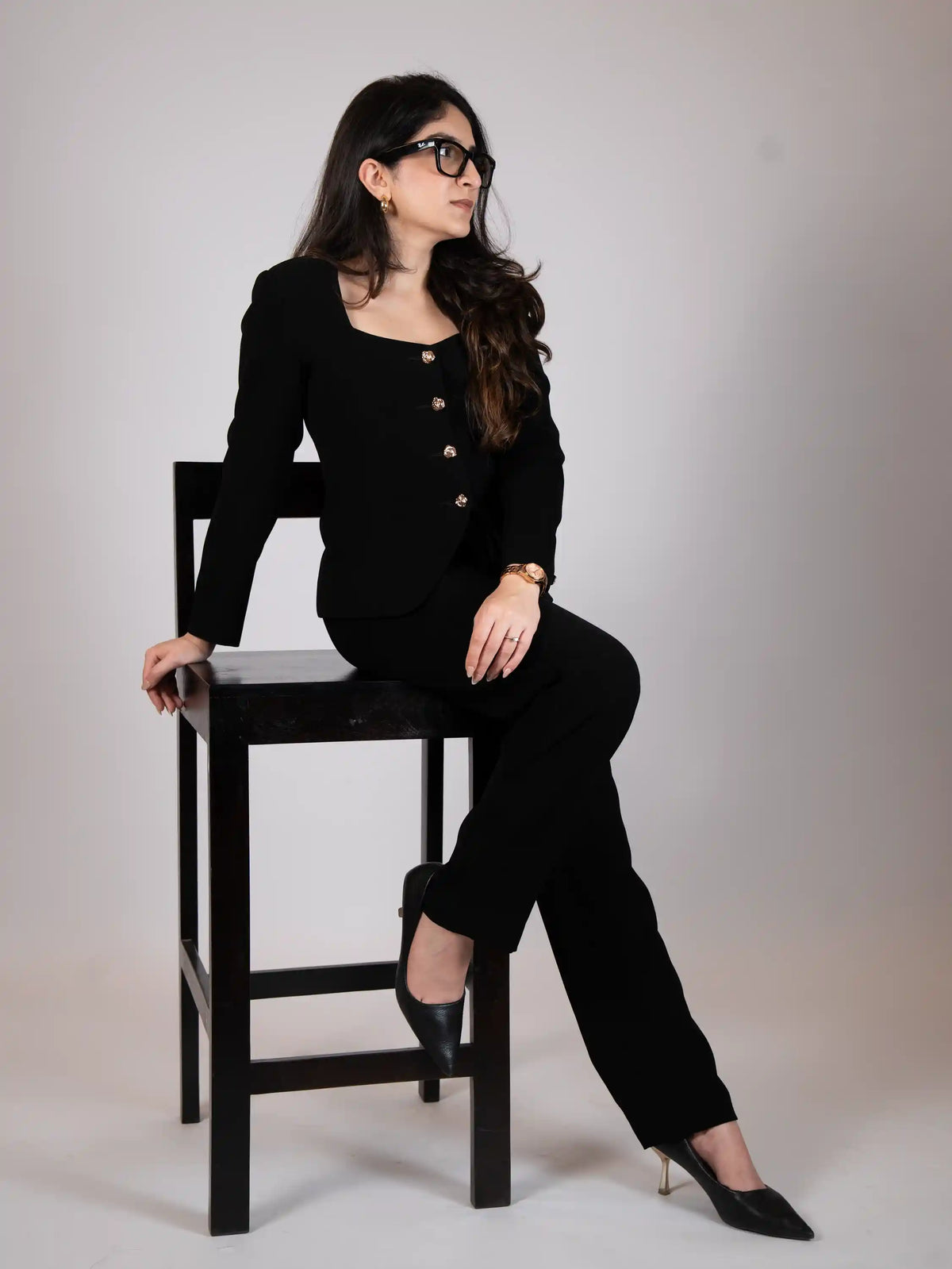 Black Tailored Blazer & Trousers Set