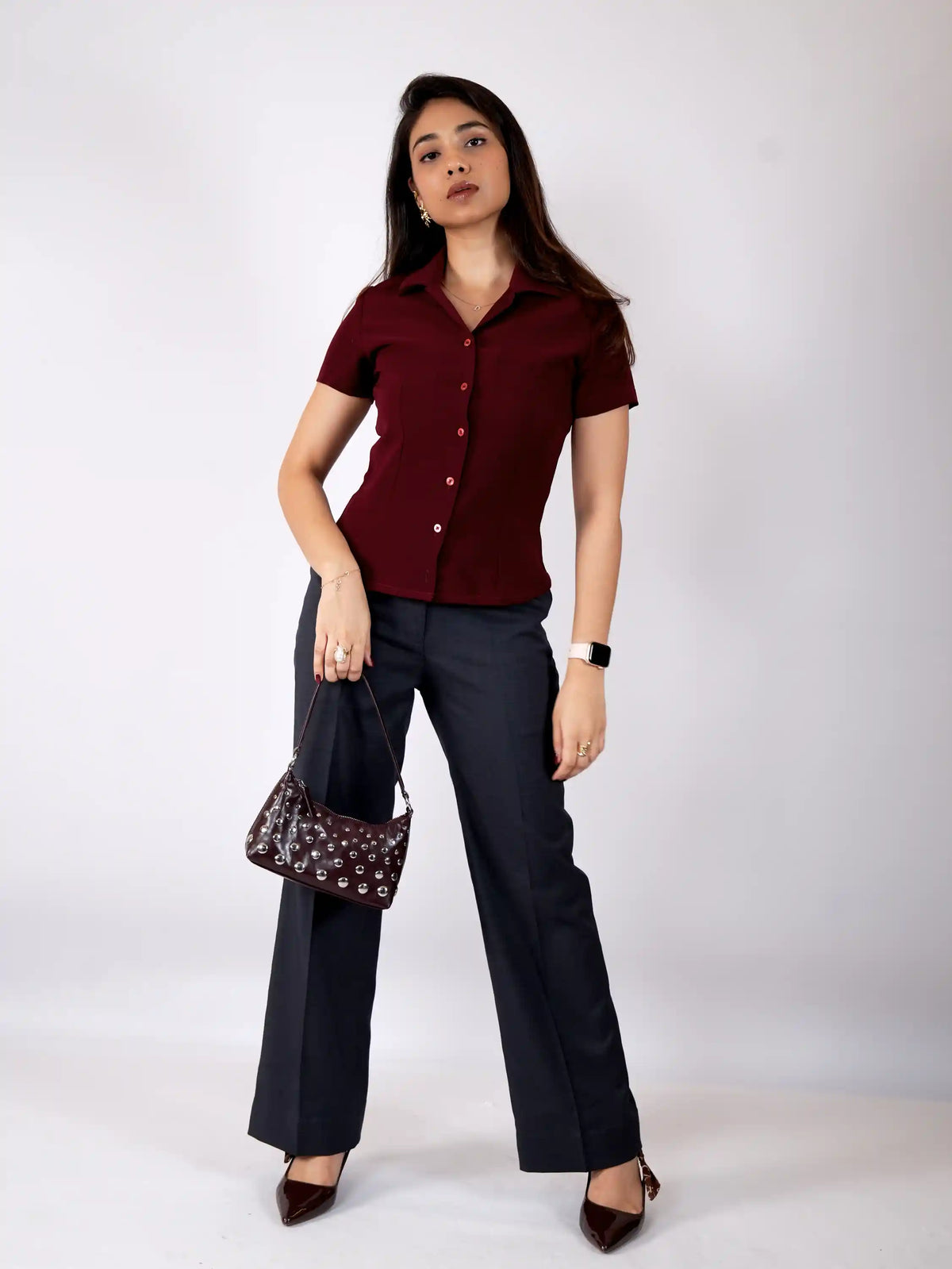The Tailored Wine Button-Down