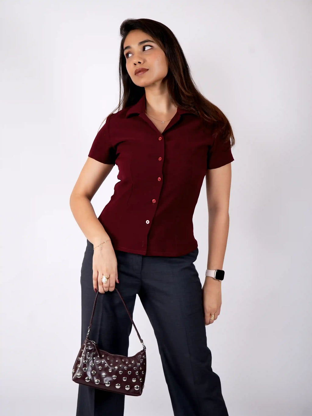 The Tailored Wine Button-Down