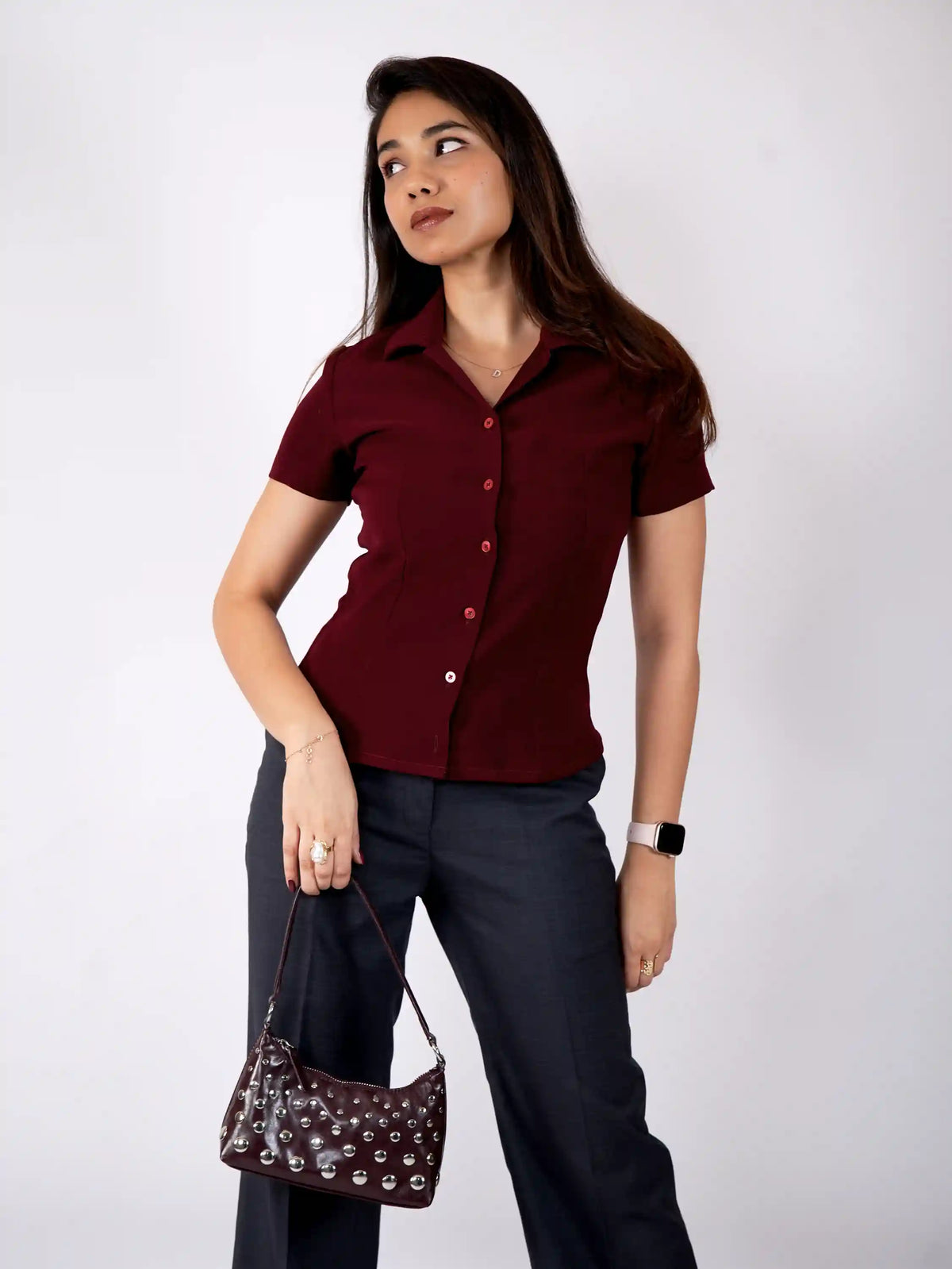 The Tailored Wine Button-Down