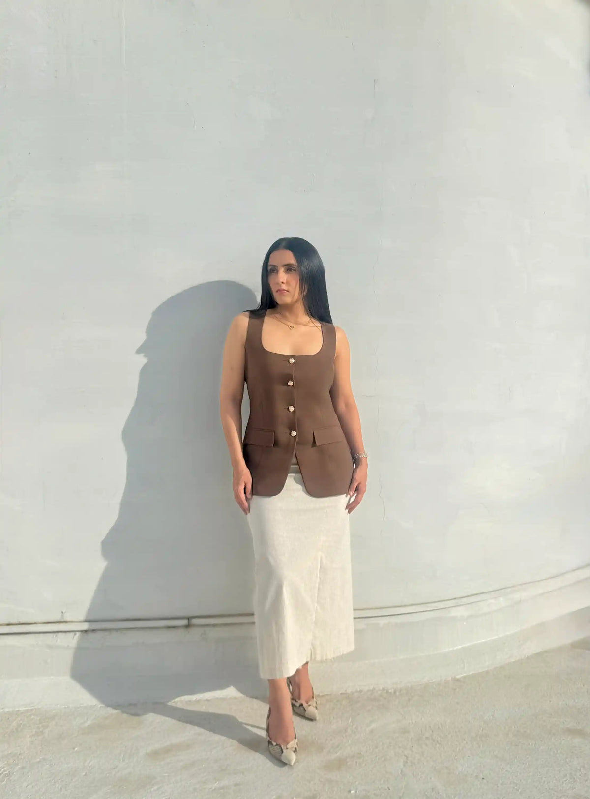 The Tailored Brown Vest