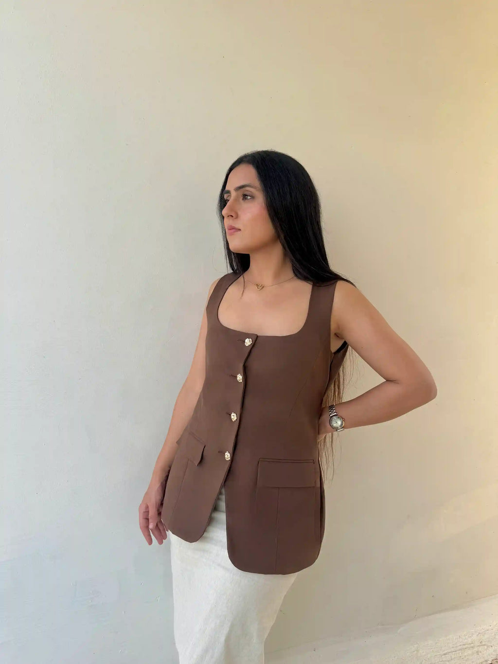 The Tailored Brown Vest