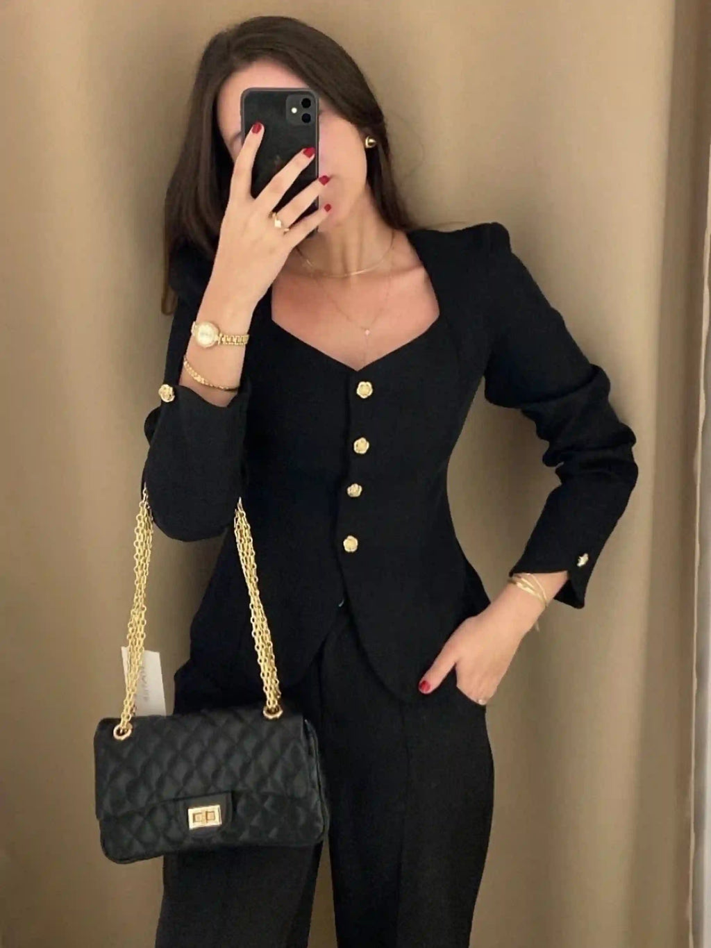 Black Tailored Blazer & Trousers Set