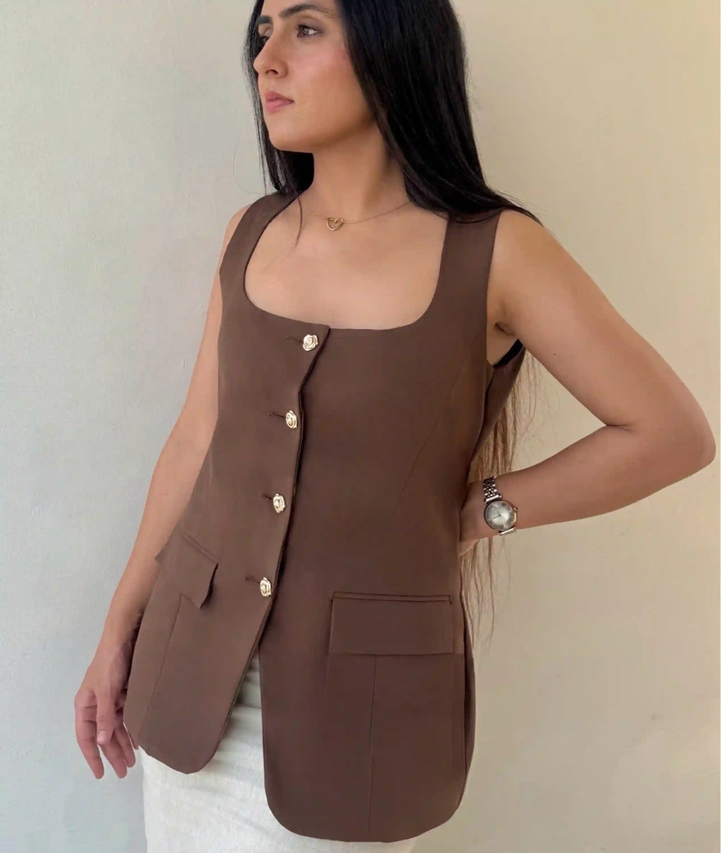 The Tailored Brown Vest