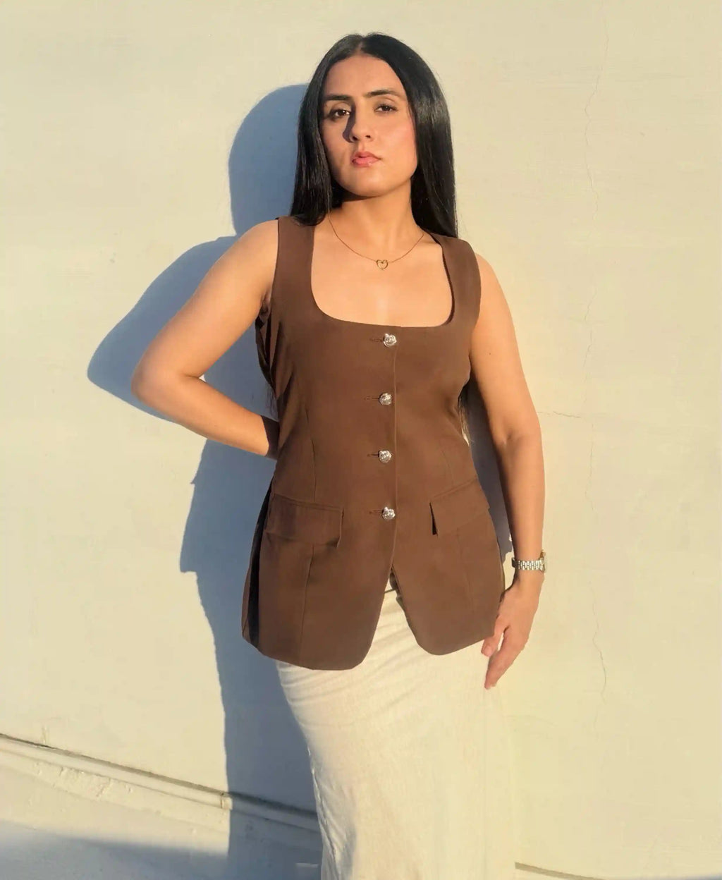 The Tailored Brown Vest